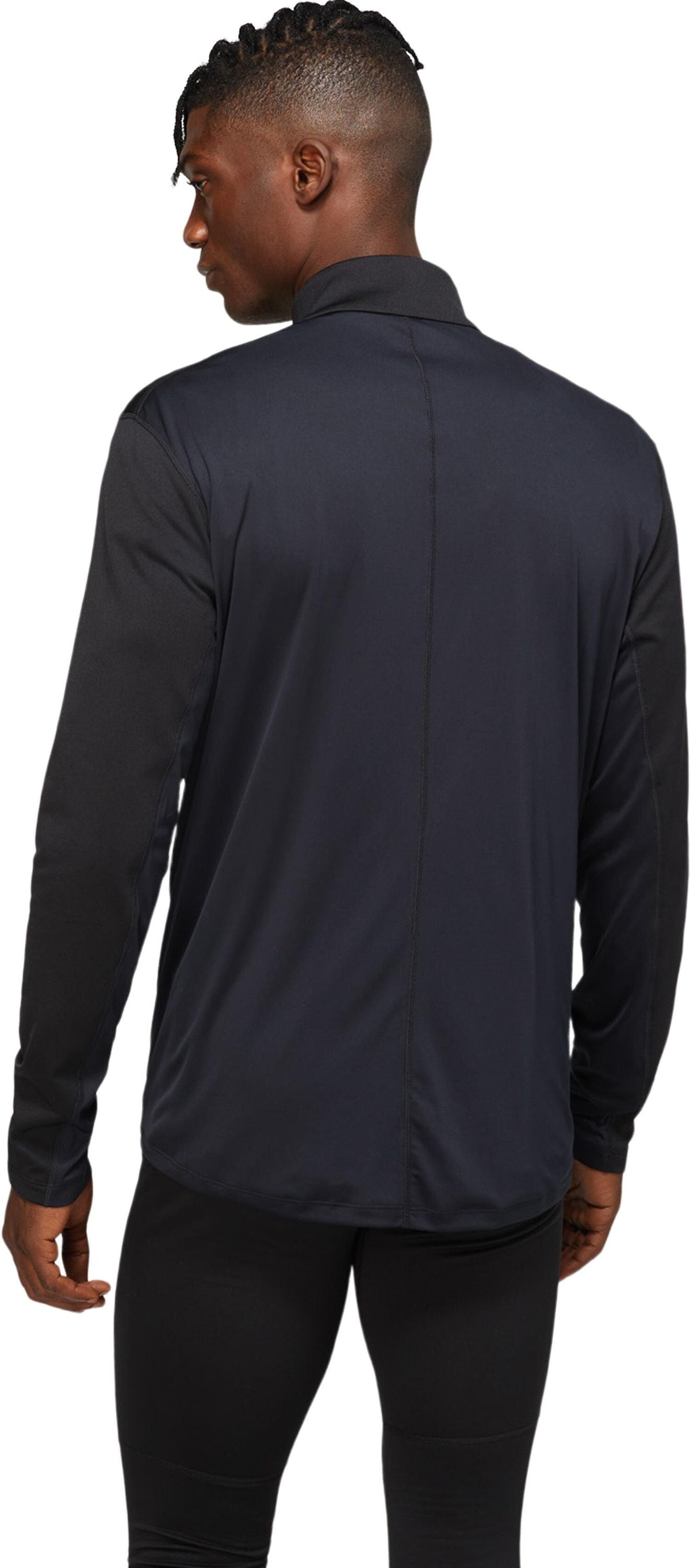 Longsleeve mit half Zip - 001-PERFORMANCE BLACK - Schwarz