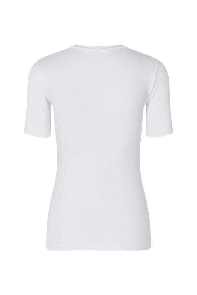 T-Shirt aus Rippstrick - White - Weiß