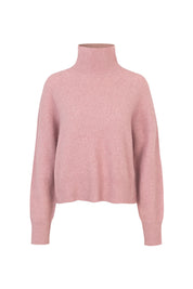 Wollpullover mit Turtleneck - WOODROSE - Rosa