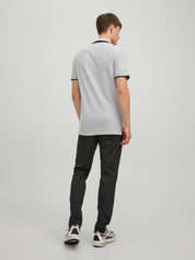 Poloshirt aus Baumwolle - Light Grey Melange/SLIM FIT - - Grau