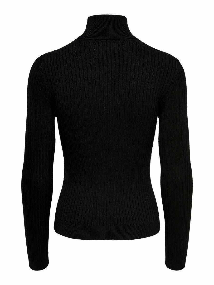 Strickpullover mit Rollkragen - Black - Schwarz