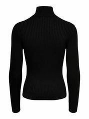 Strickpullover mit Rollkragen - Black - Schwarz