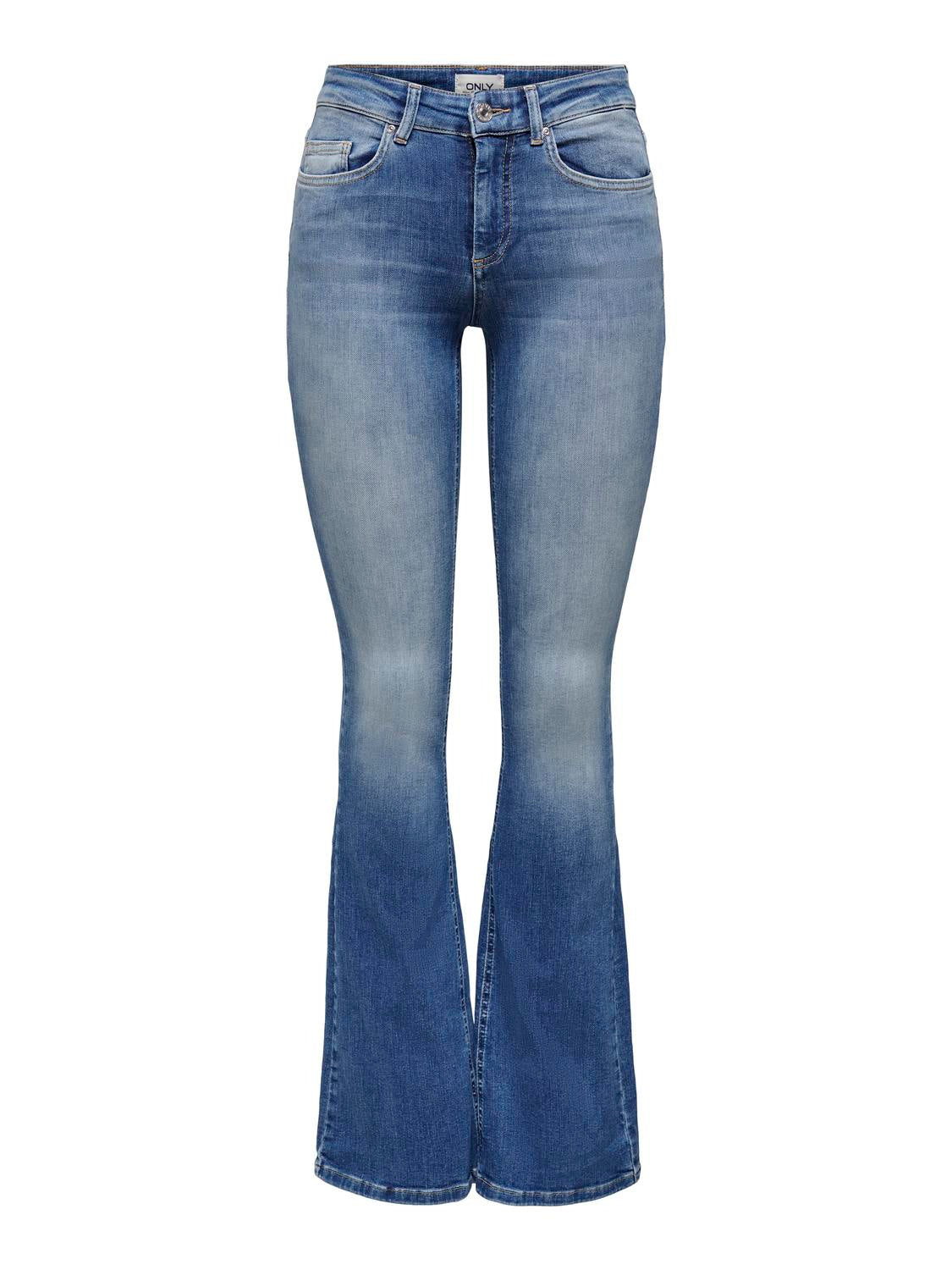 Jeans mit Schlag - Medium Blue Denim - Blau