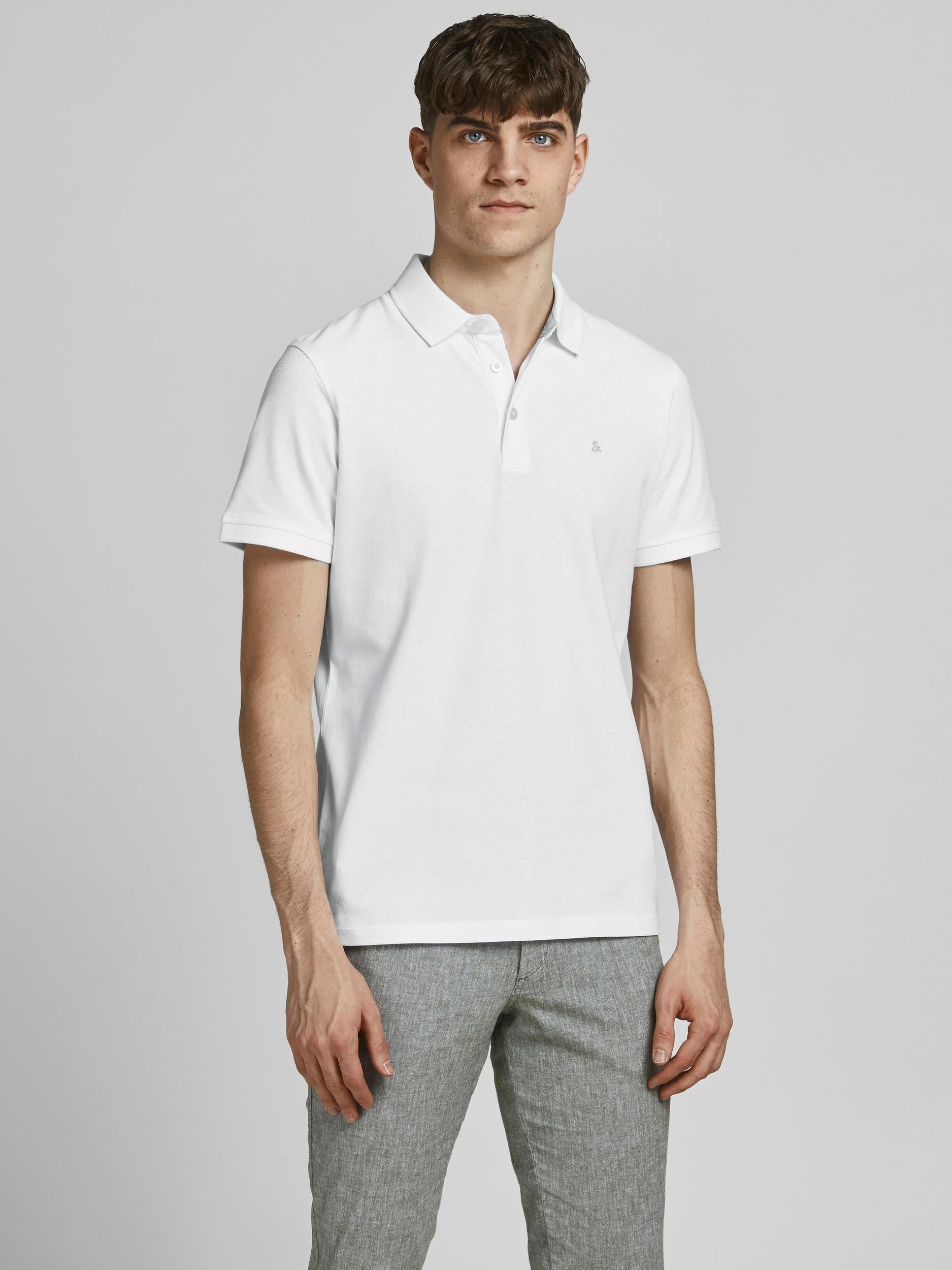 Poloshirt aus Baumwolle - White/TONAL/VAPOR BLUE/SLIM - Weiß