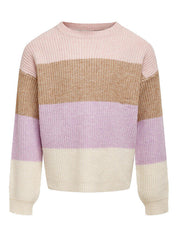 Gestreifter Strickpullover - Sepia Rose/W. TOASTED COCONUT/ - Mehrfarbig