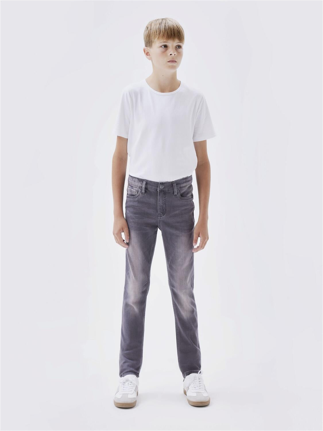 Jeans Slim Fit - Dark Grey Denim - Grau