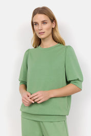 Sweatshirt mit Halbarm - 7373-GREEN - Grün