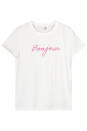 T-Shirt - Cloud Dancer/BONJOUR - Mehrfarbig | Pink | Weiß