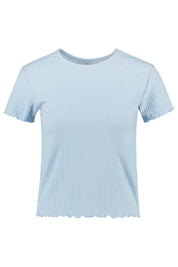 Geripptes T-Shirt - Cashmere Blue - Blau