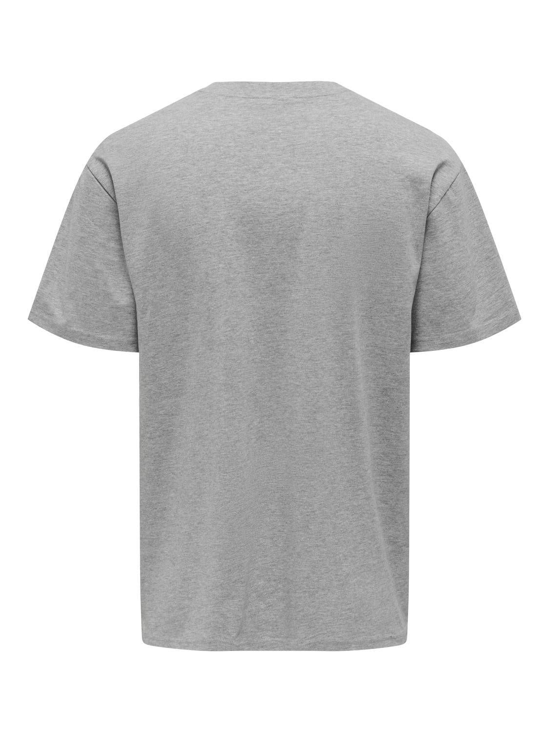 T-Shirt aus Bio-Baumwolle - Light Grey Melange - Grau