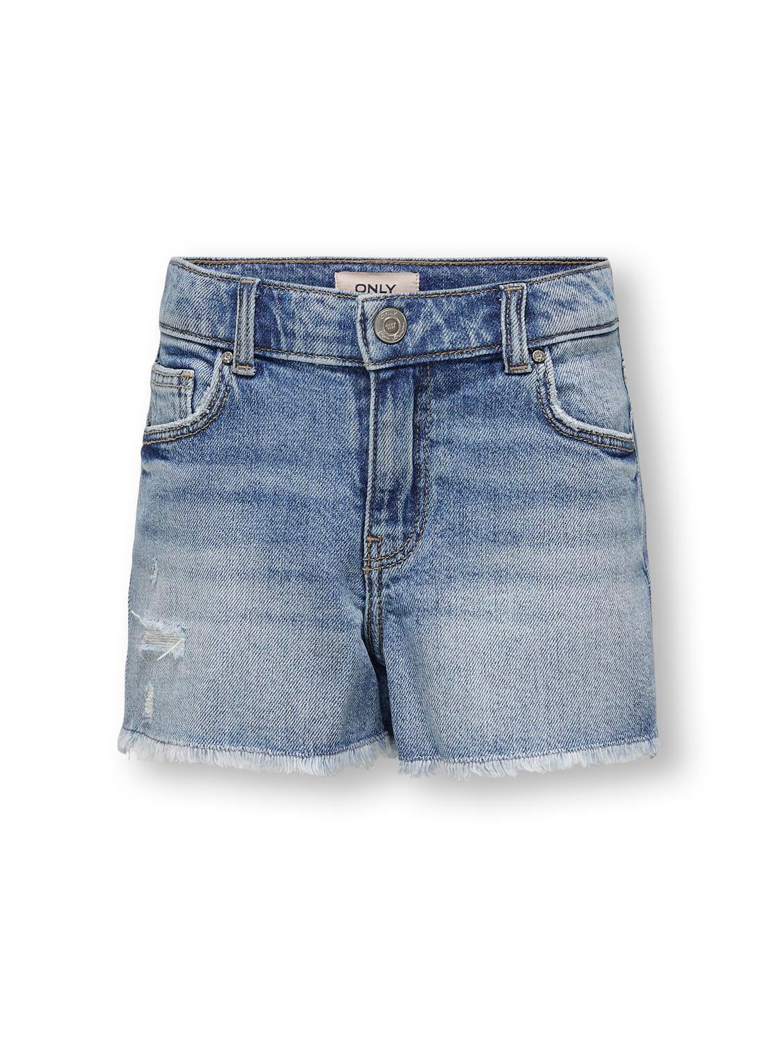 Jeans Shorts - Light Blue Denim - Blau