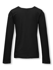 Langarmshirt aus Baumwolle - Black - Schwarz