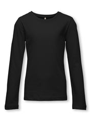 Langarmshirt aus Baumwolle - Black - Schwarz