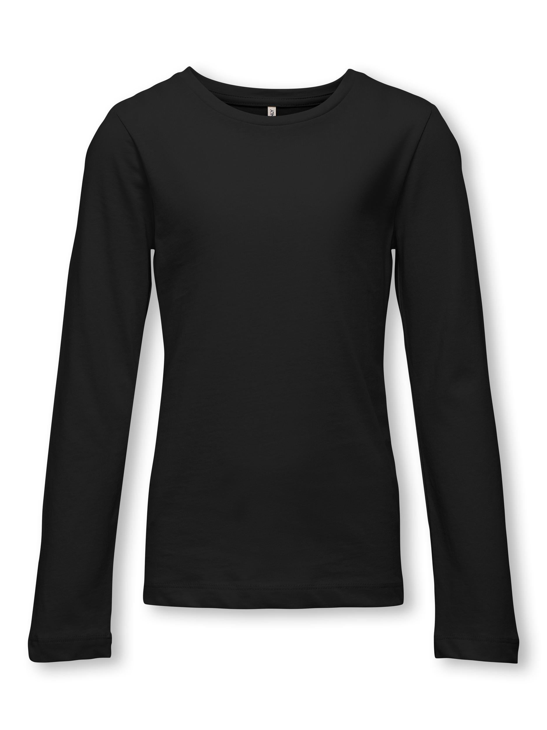 Langarmshirt aus Baumwolle - Black - Schwarz