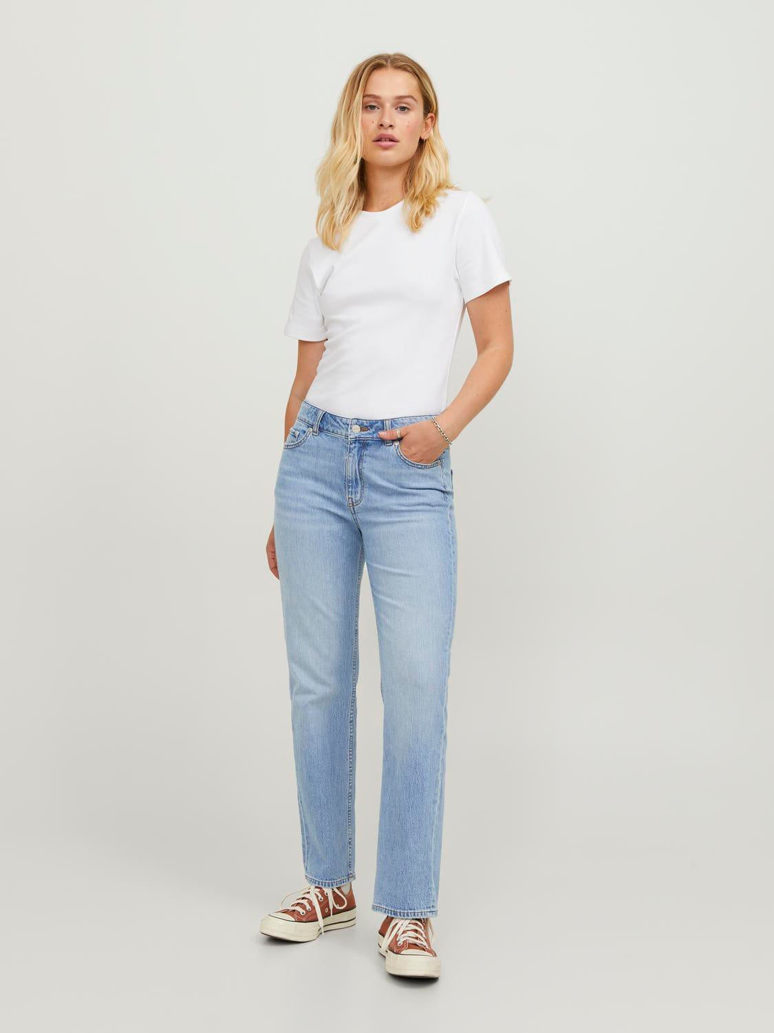 Jeans Straight Fit - Medium Blue Denim - Blau