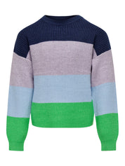 Gestreifter Strickpullover - Island Green/DRESS BLUES/LAVEN - Mehrfarbig