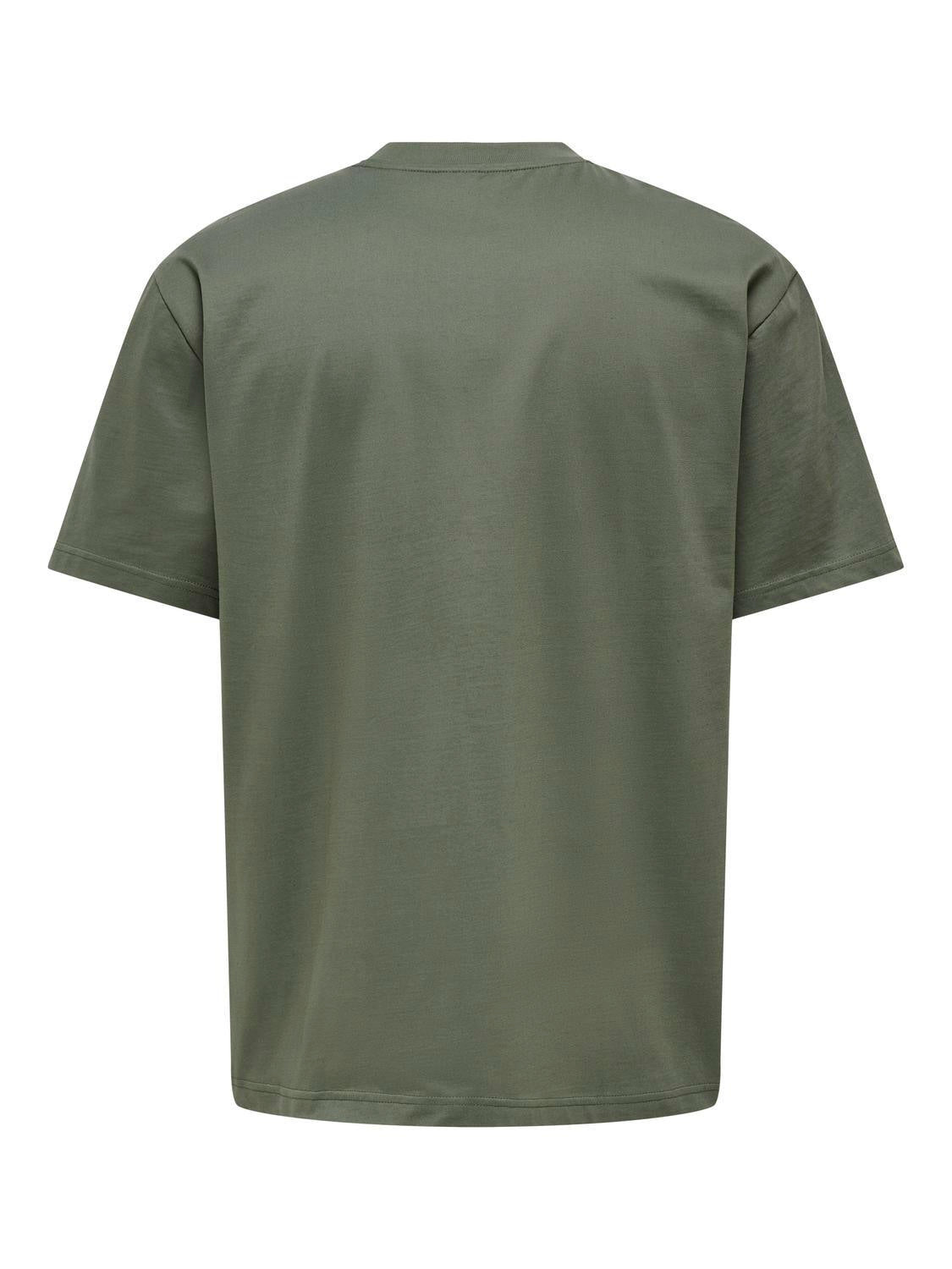 T-Shirt aus Bio-Baumwolle - Castor Gray - Grün