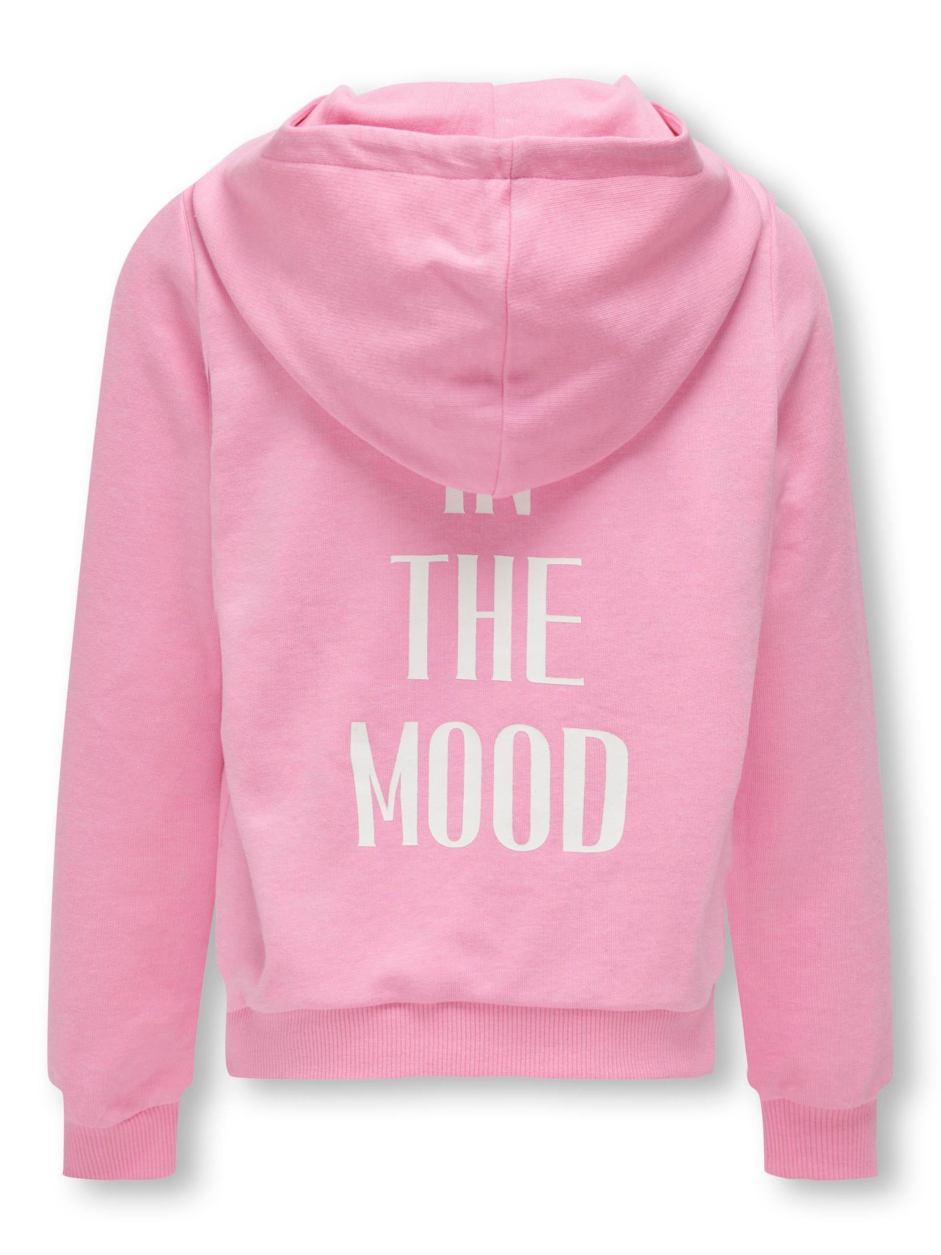 Sweatshirtjacke mit Backprint - Begonia Pink/Not - Pink