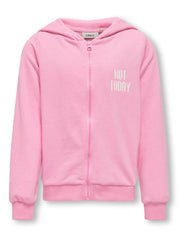 Sweatshirtjacke mit Backprint - Begonia Pink/Not - Pink