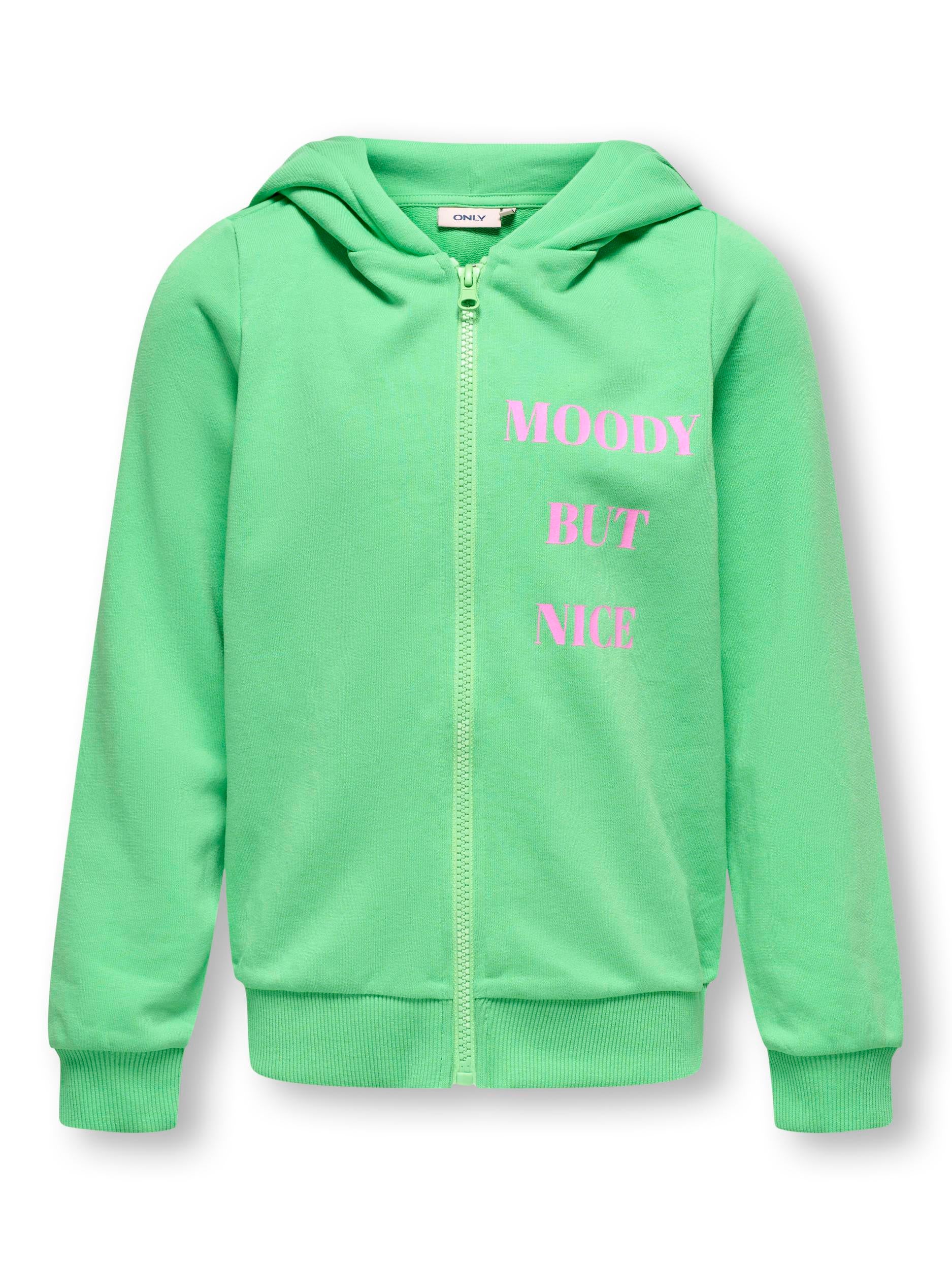 Sweatshirtjacke mit Backprint - Spring Bouquet/Moody - Grün