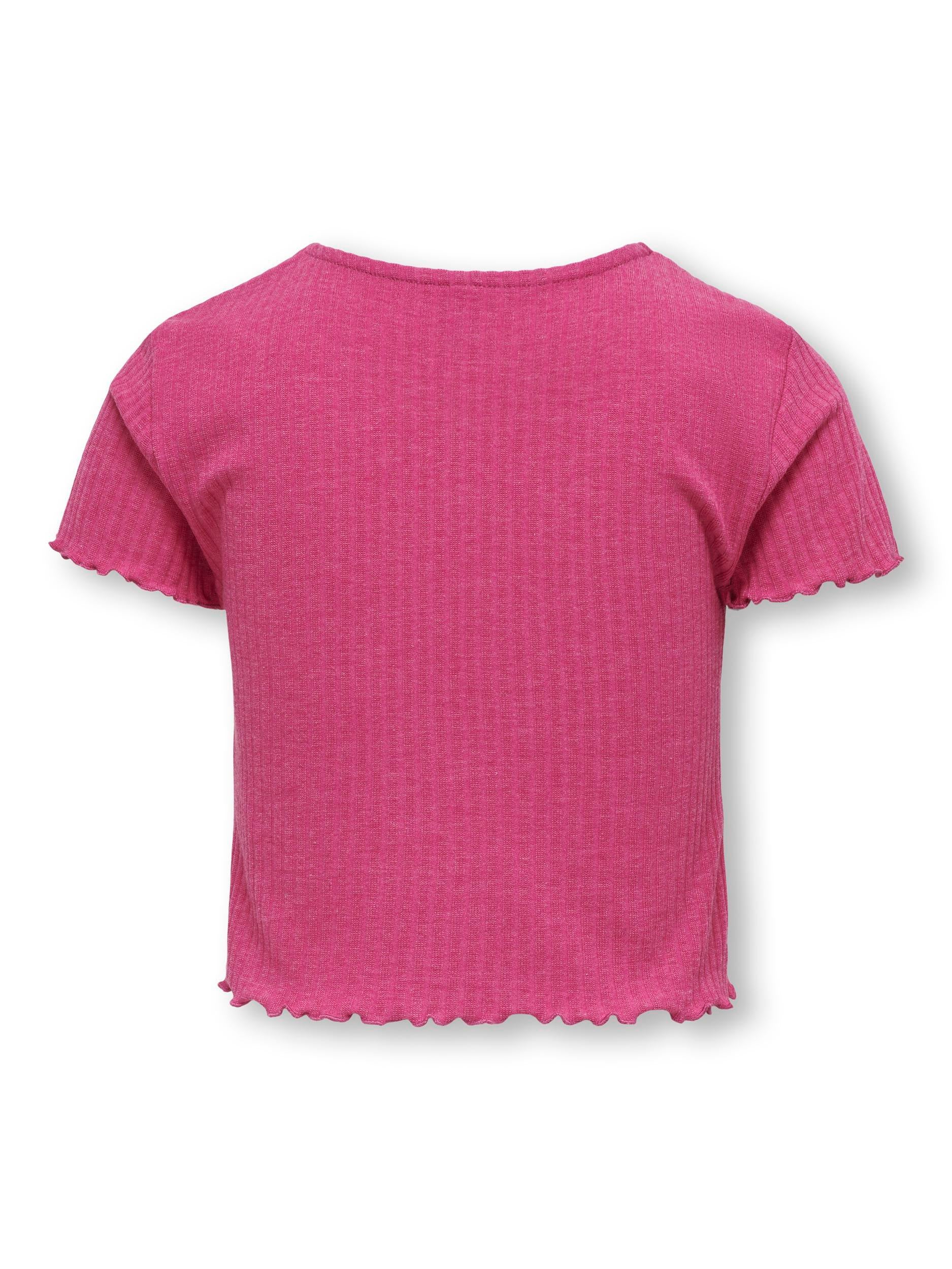 Geripptes T-Shirt - Raspberry Rose - Pink