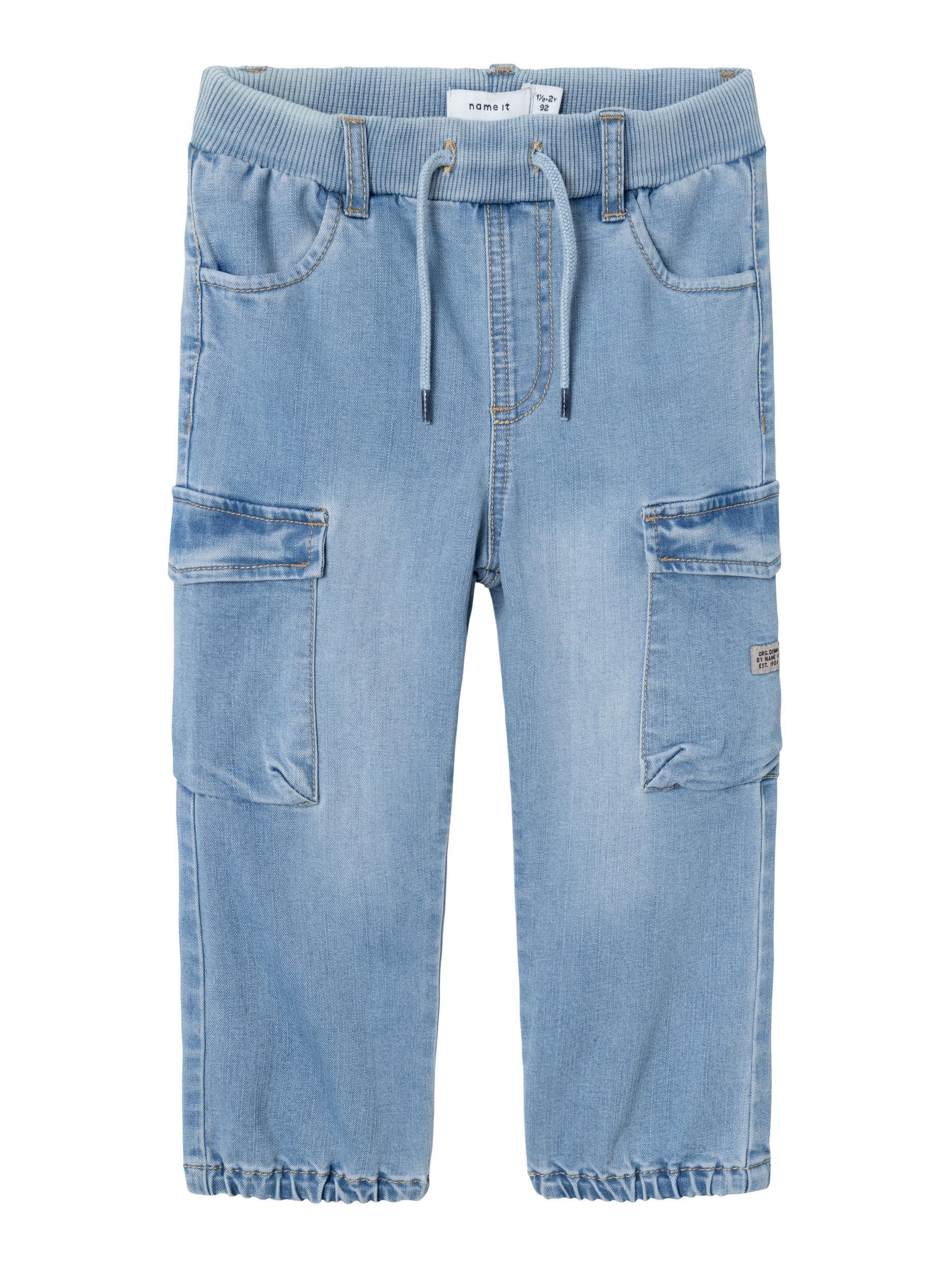 Cargo-Jeans Regular Fit - Medium Blue Denim - Blau