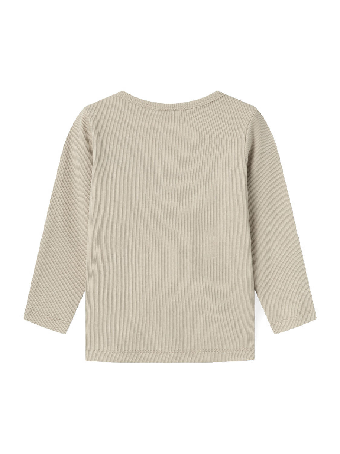 Geripptes Langarmshirt mit Henleykragen - Pure Cashmere - Beige