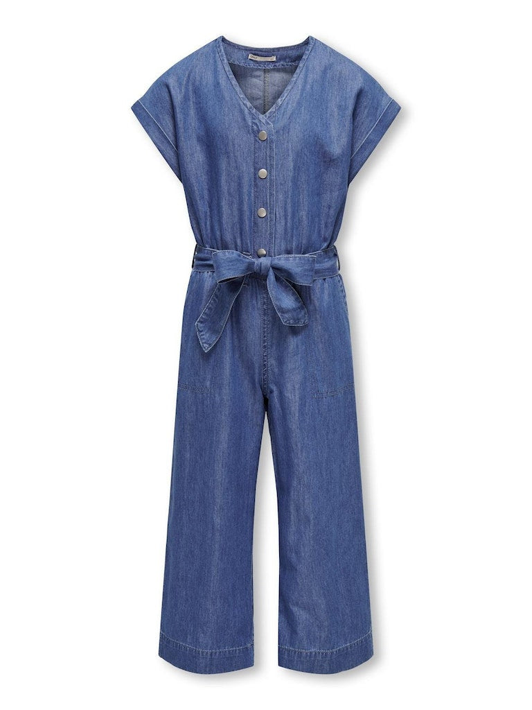 Leichter Jumpsuit in Jeans-Optik - Medium Blue Denim - Blau