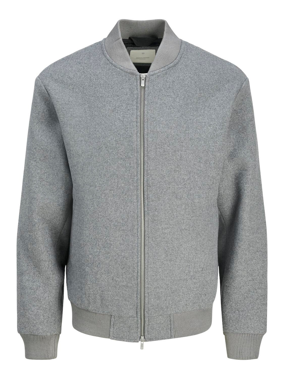 Blouson aus Wollmix - Grey Melange - Grau