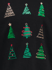 Pullover mit Weihnachtsmotiv - Black/Christmas Trees - Schwarz