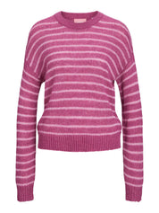 Gestreifter Strickpullover - Fuchsia Red//Moonlite Mauve - Violett