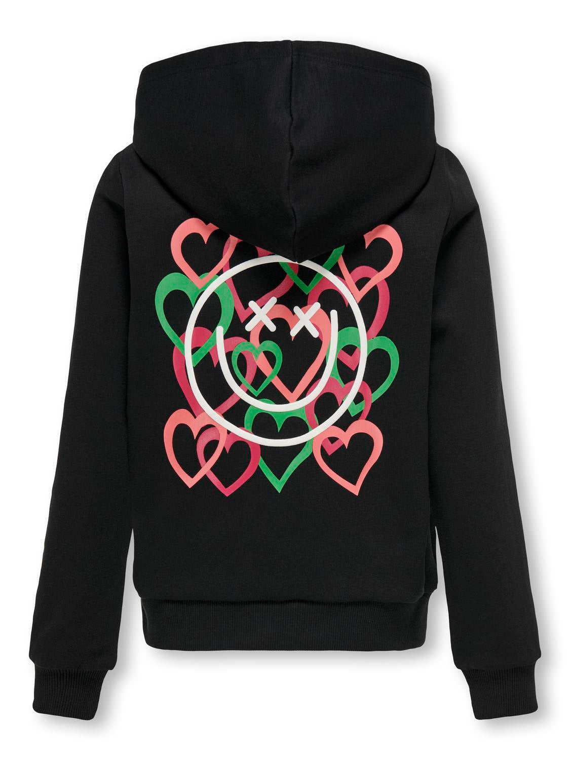 Sweathoodie mit Backprint - Black/Hoddie Hearts - Schwarz