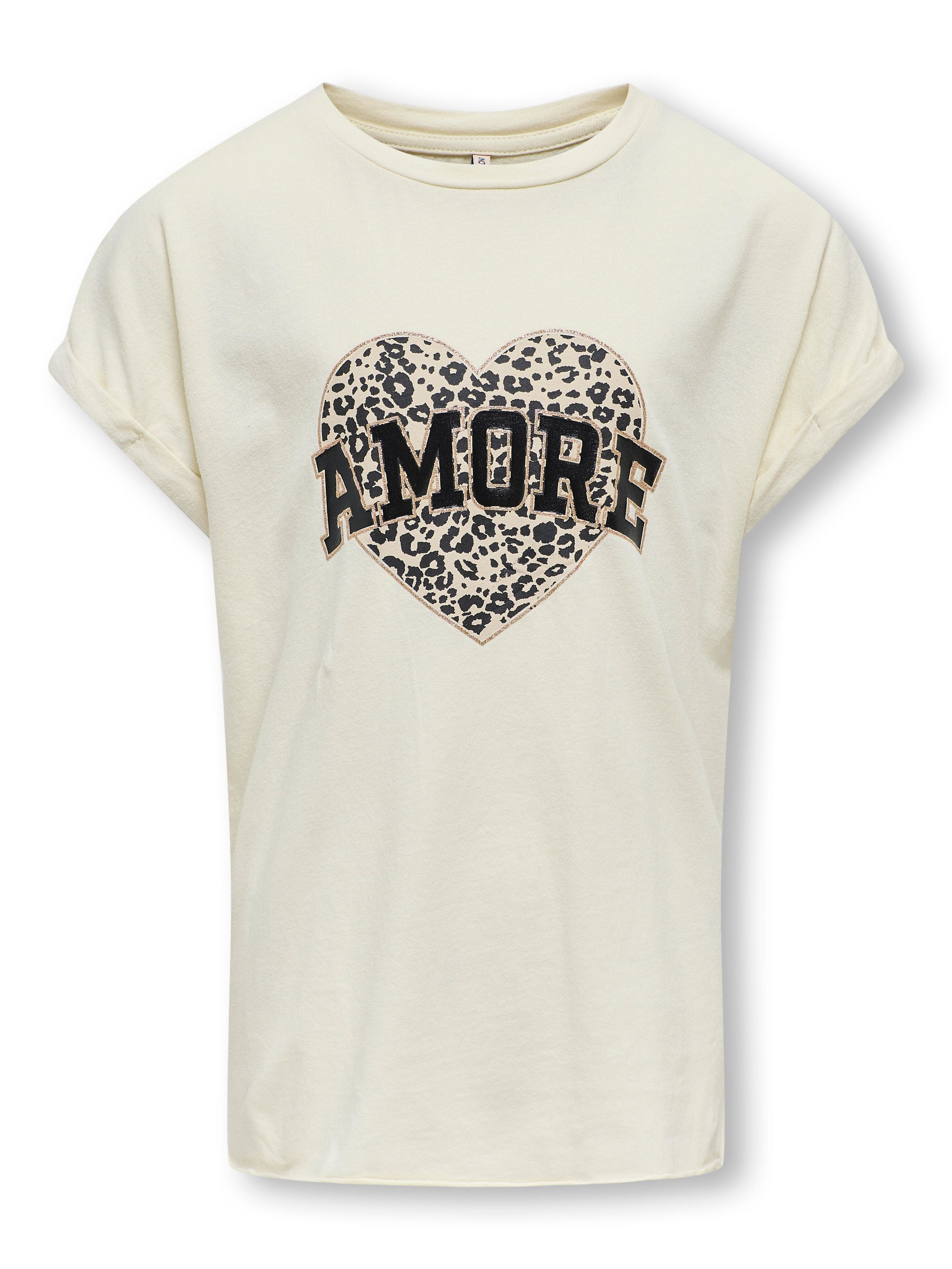 T-Shirt mit Print - Birch/Amore/Leo - Beige