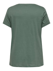 Baumwoll T-Shirt mit Print - Balsam Green/Strength - Grün