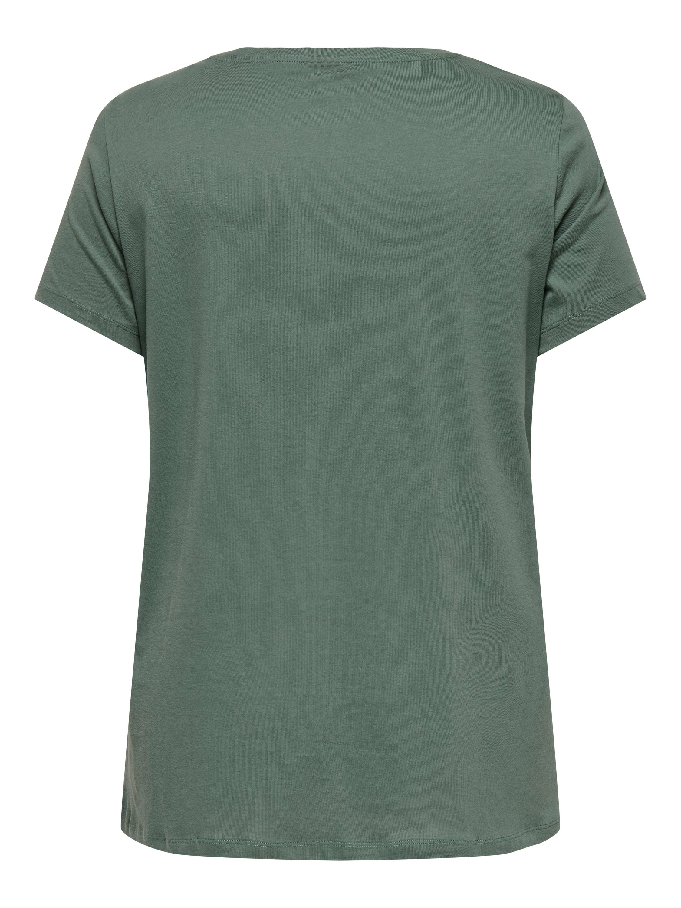 Baumwoll T-Shirt mit Print - Balsam Green/Strength - Grün