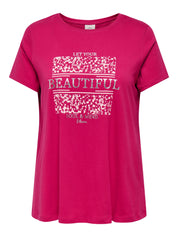 Baumwoll T-Shirt mit Print - Granita/Beautiful - Pink