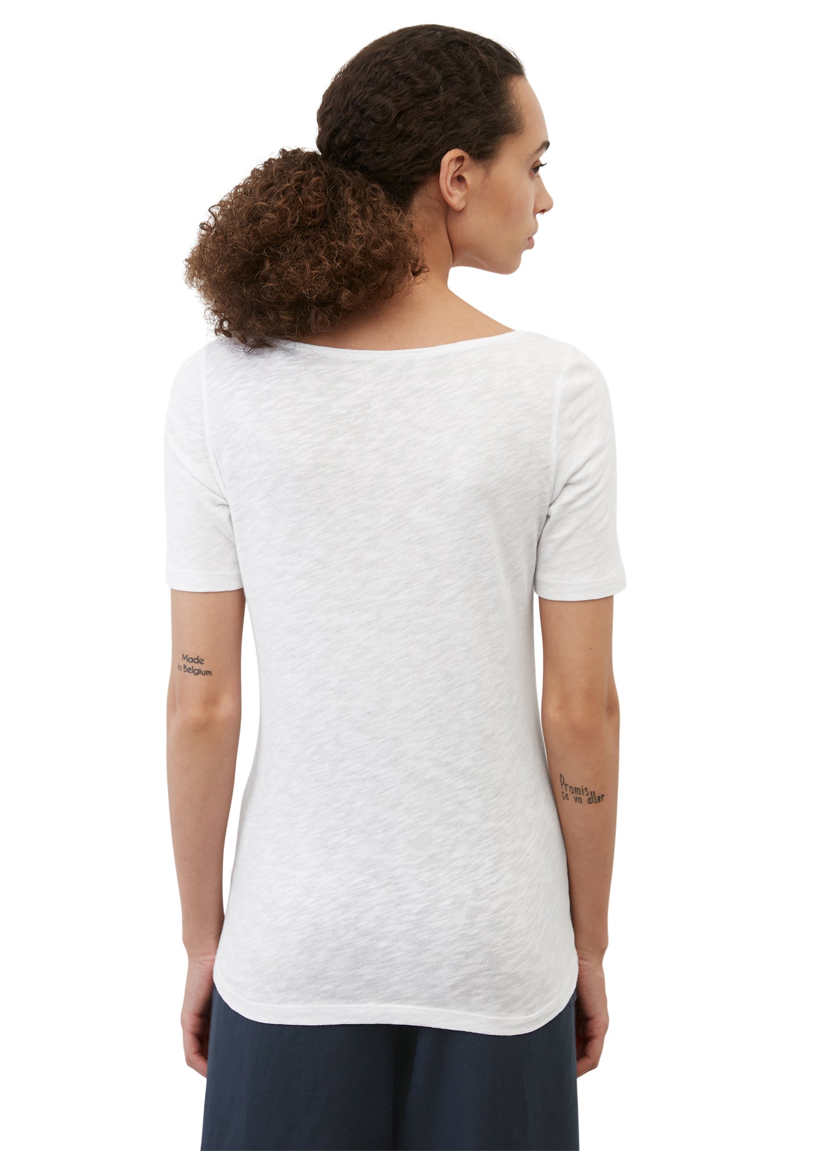 T-Shirt aus Baumwolle - 100-white - Weiß