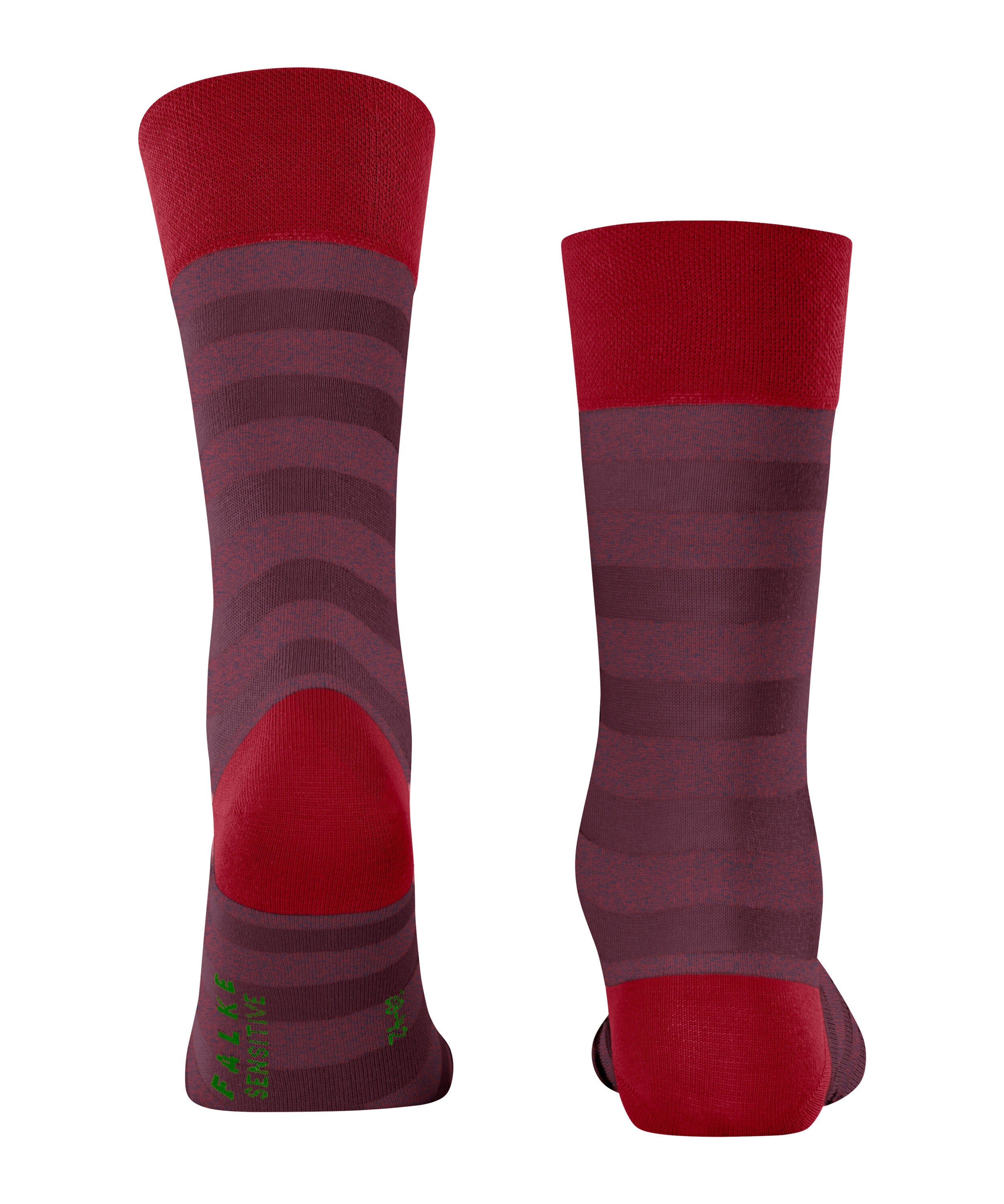 Gestreifte Socken aus Baumwolle - 8048 passion - Rot