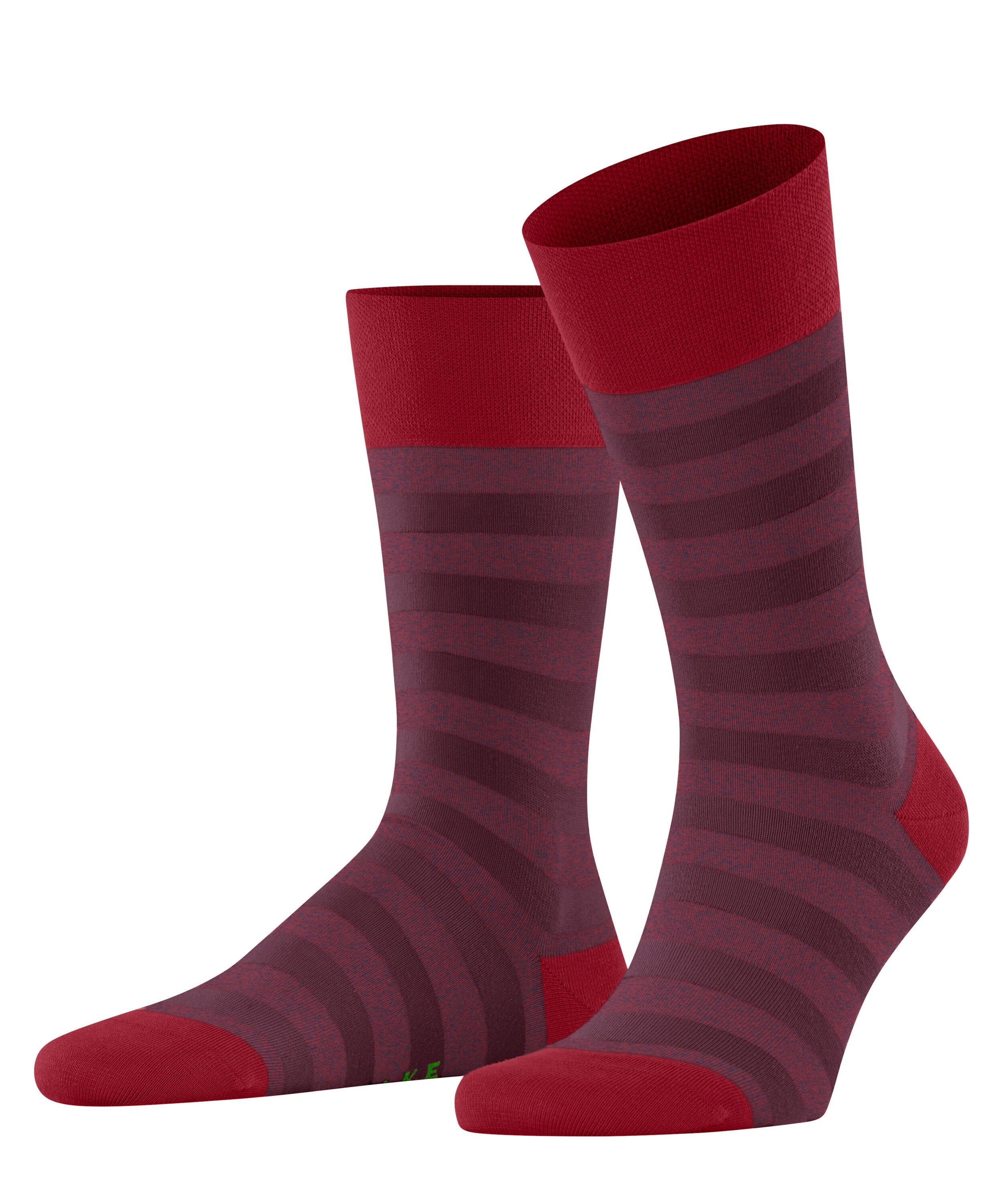 Gestreifte Socken aus Baumwolle - 8048 passion - Rot