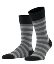 Gestreifte Socken aus Baumwolle - 3000 black - Schwarz