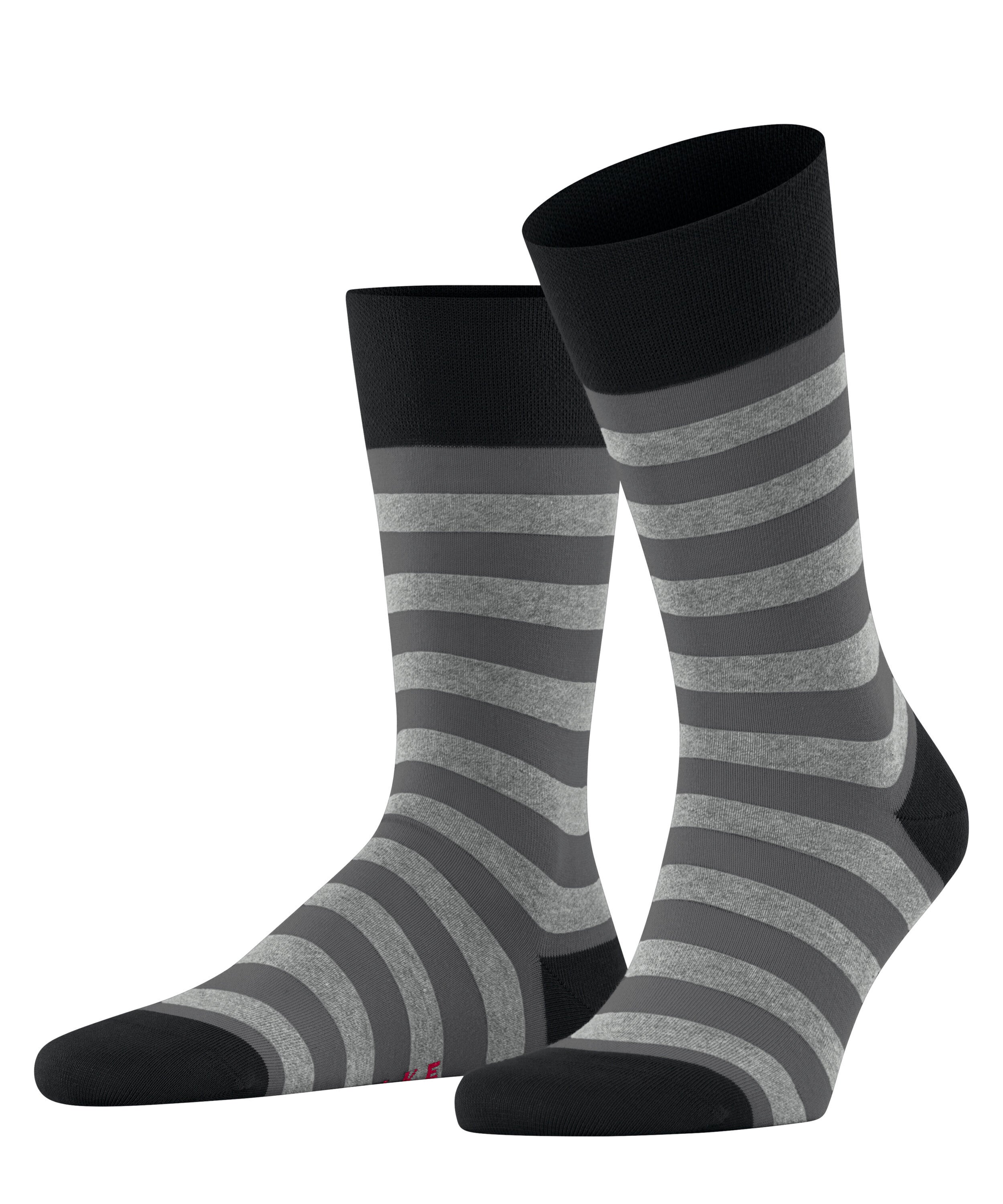 Gestreifte Socken aus Baumwolle - 3000 black - Schwarz