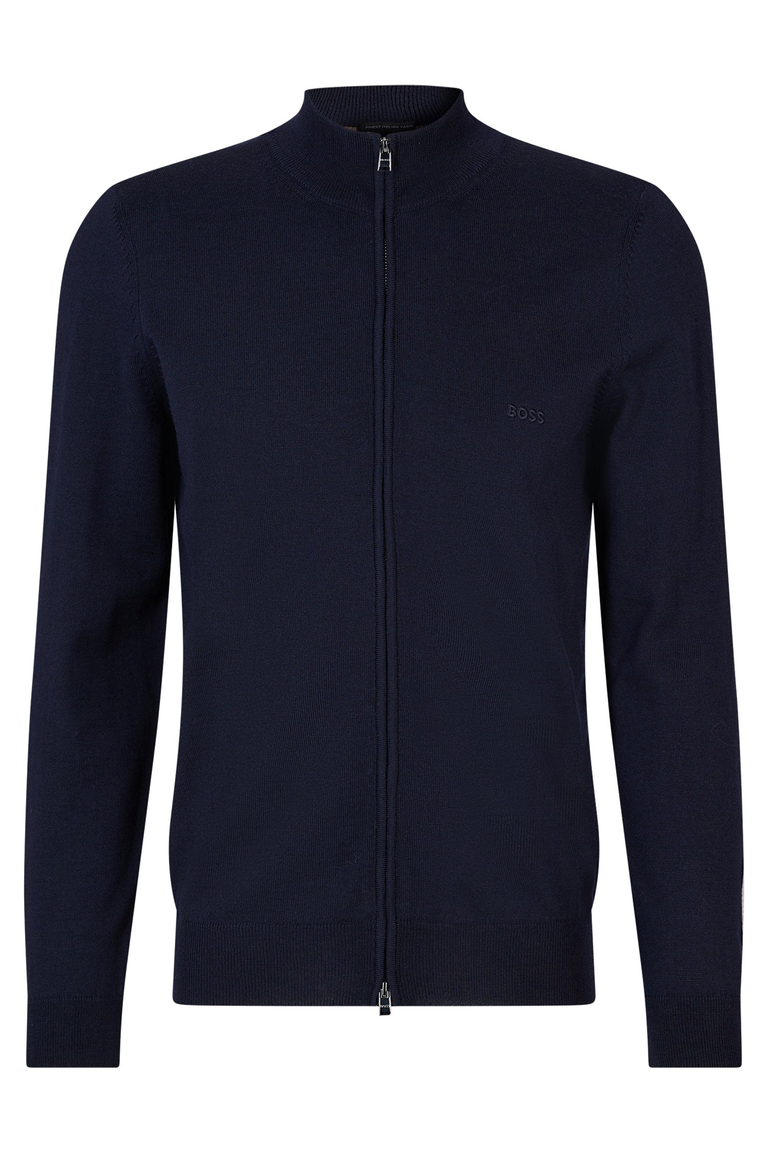 Wollpullover mit Zip - 404-Dark Blue - Blau