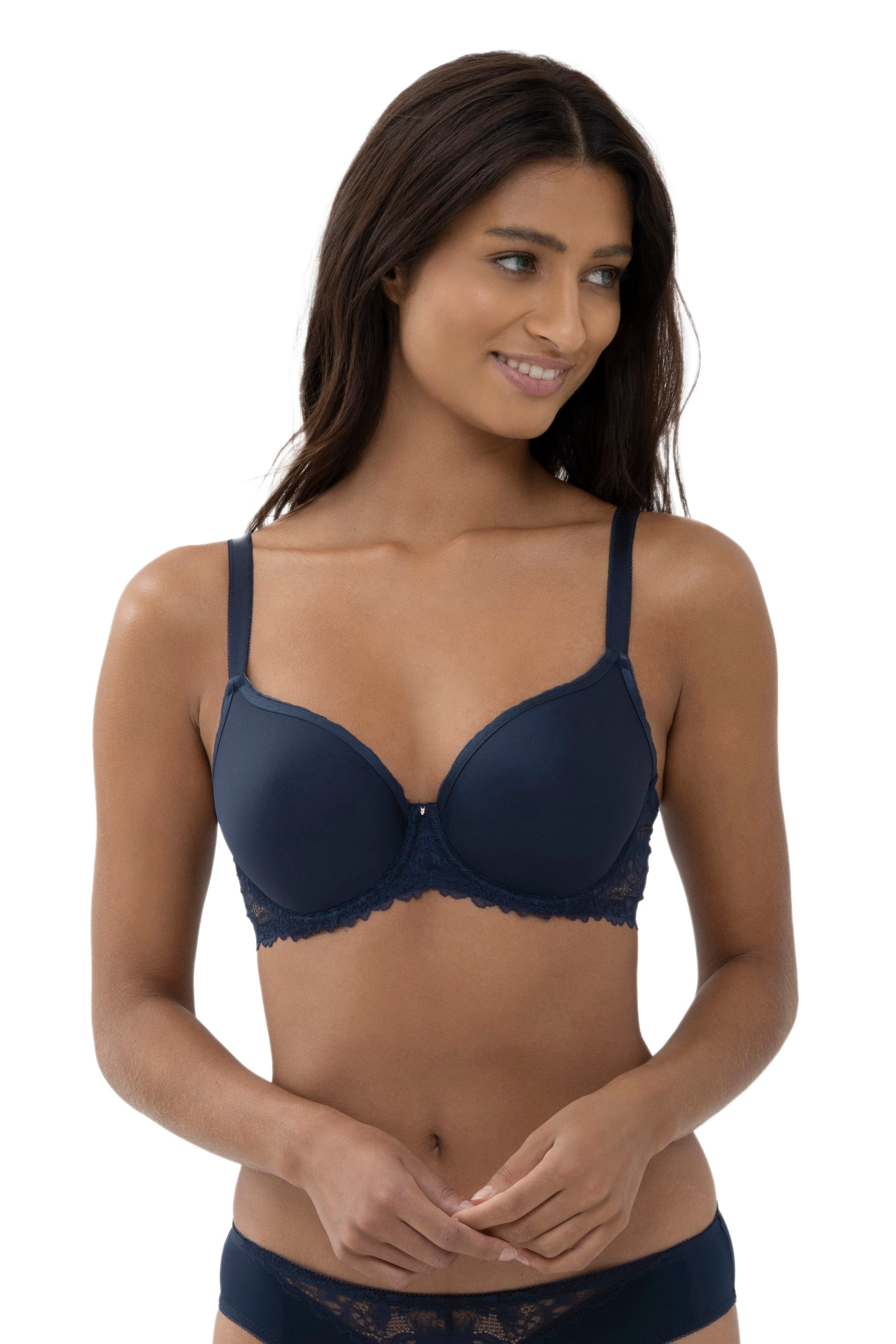 Spacer-BH mit Spitzen-Details - 408-night blue - Blau