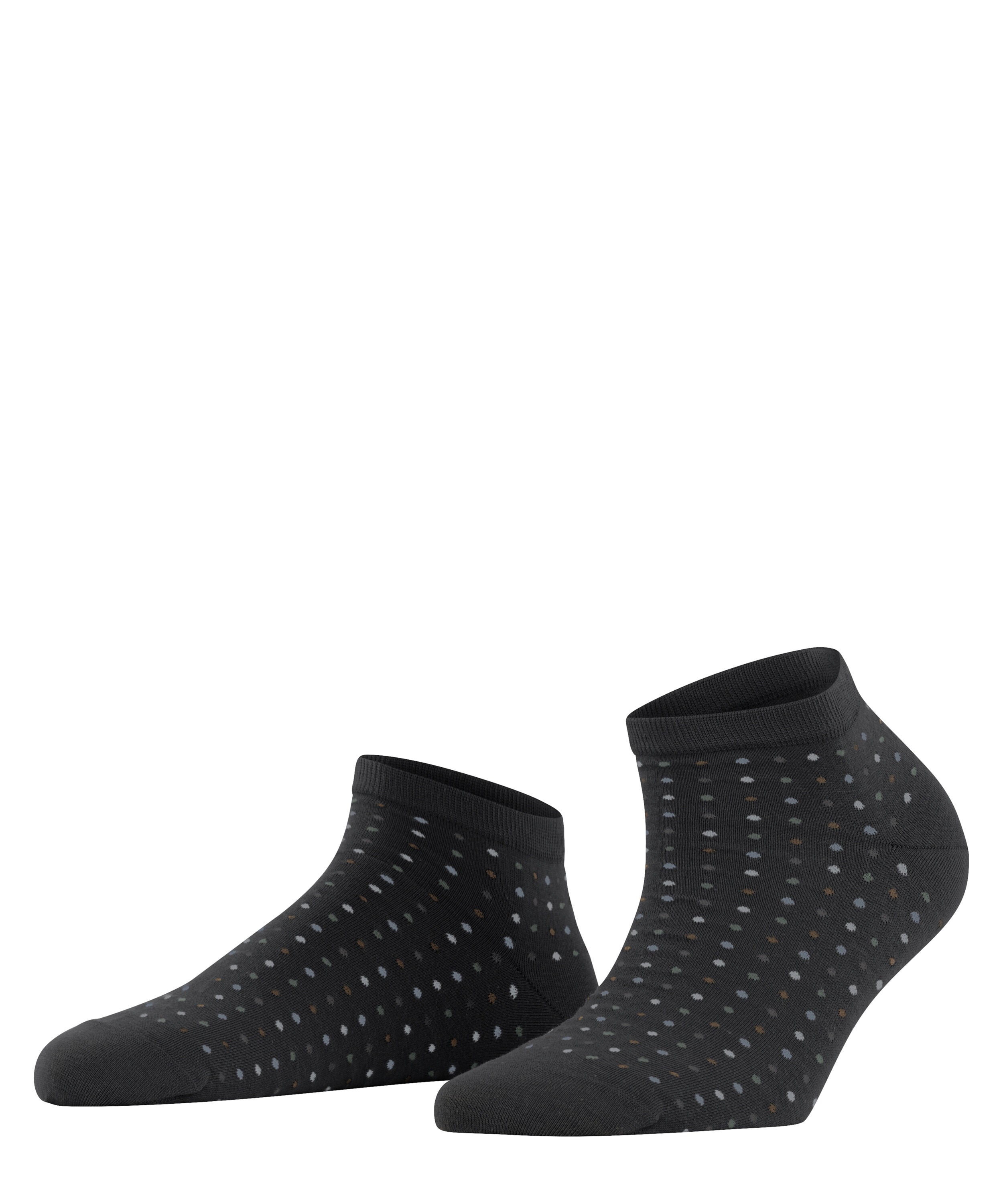 Gepunktete Sneakersocken - 3000 black - Schwarz