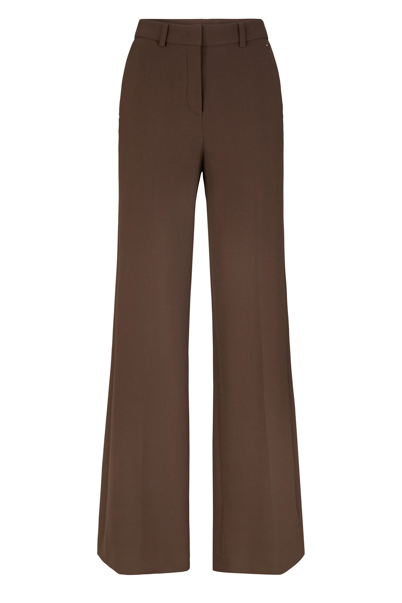 Feine Hose mit Bügelfalte Wide Leg - 206-Dark Brown - Braun