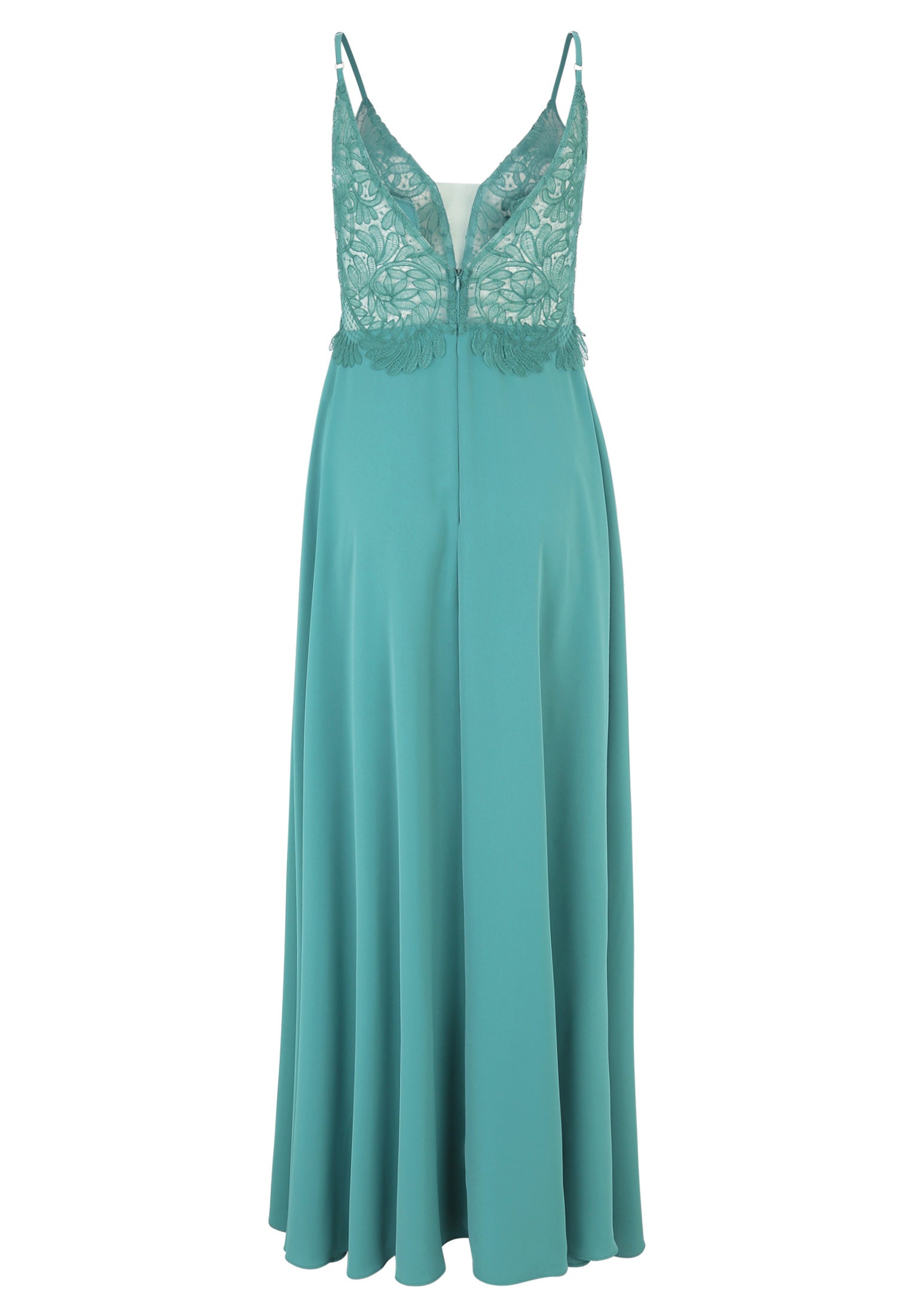 Abendkleid mit Spitzenbesatz - 5619-Bright Eucalyptus - Grün