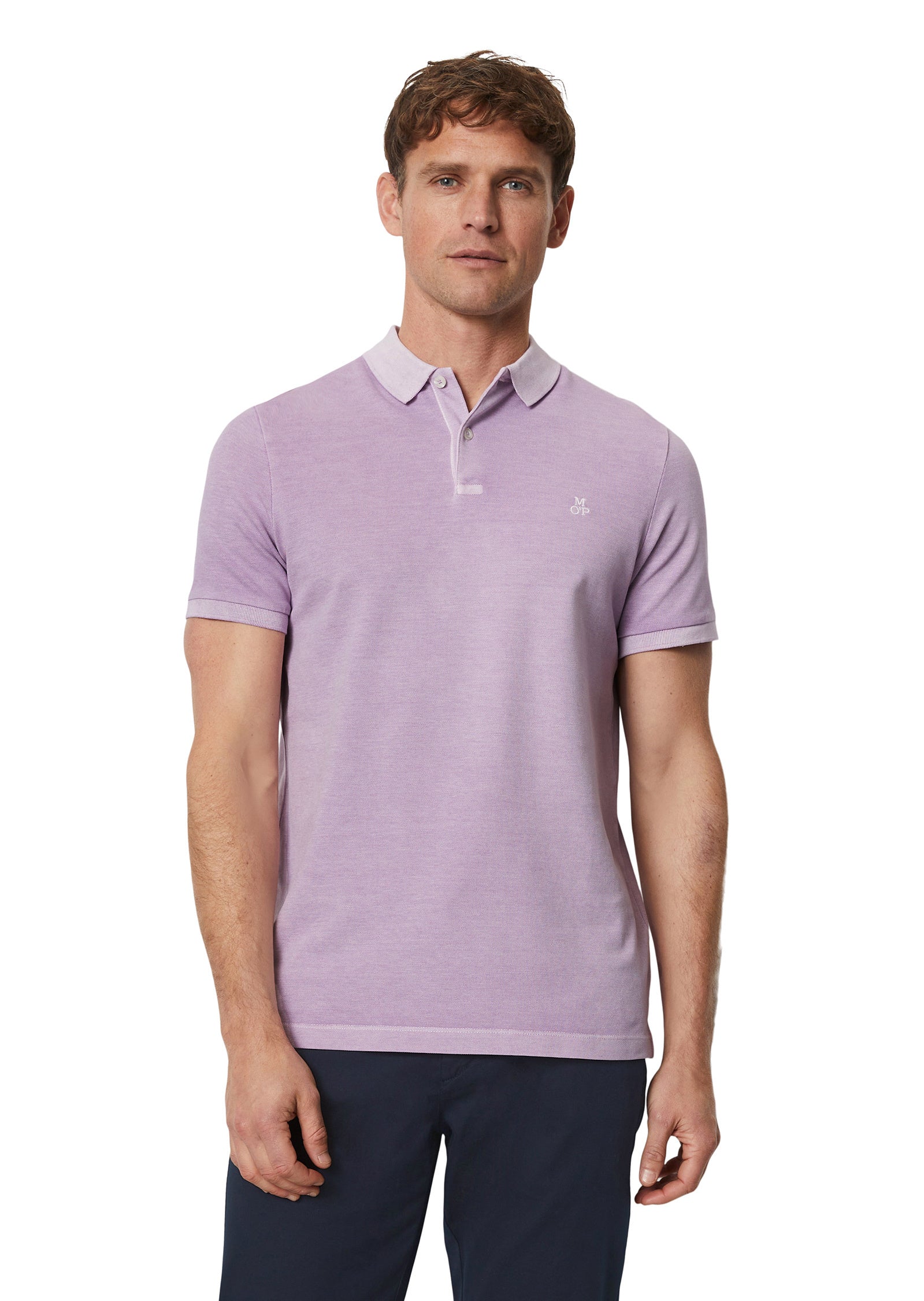 Poloshirt mit Logostick - 627-lilac lust - Violett