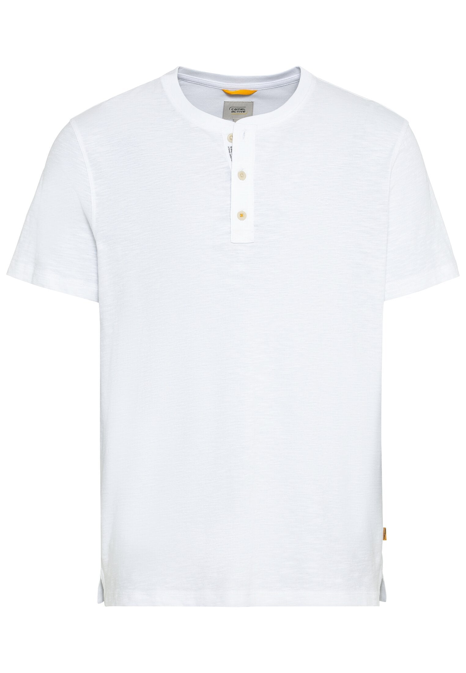 T-Shirt mit Henleykragen - 01-White - Weiß