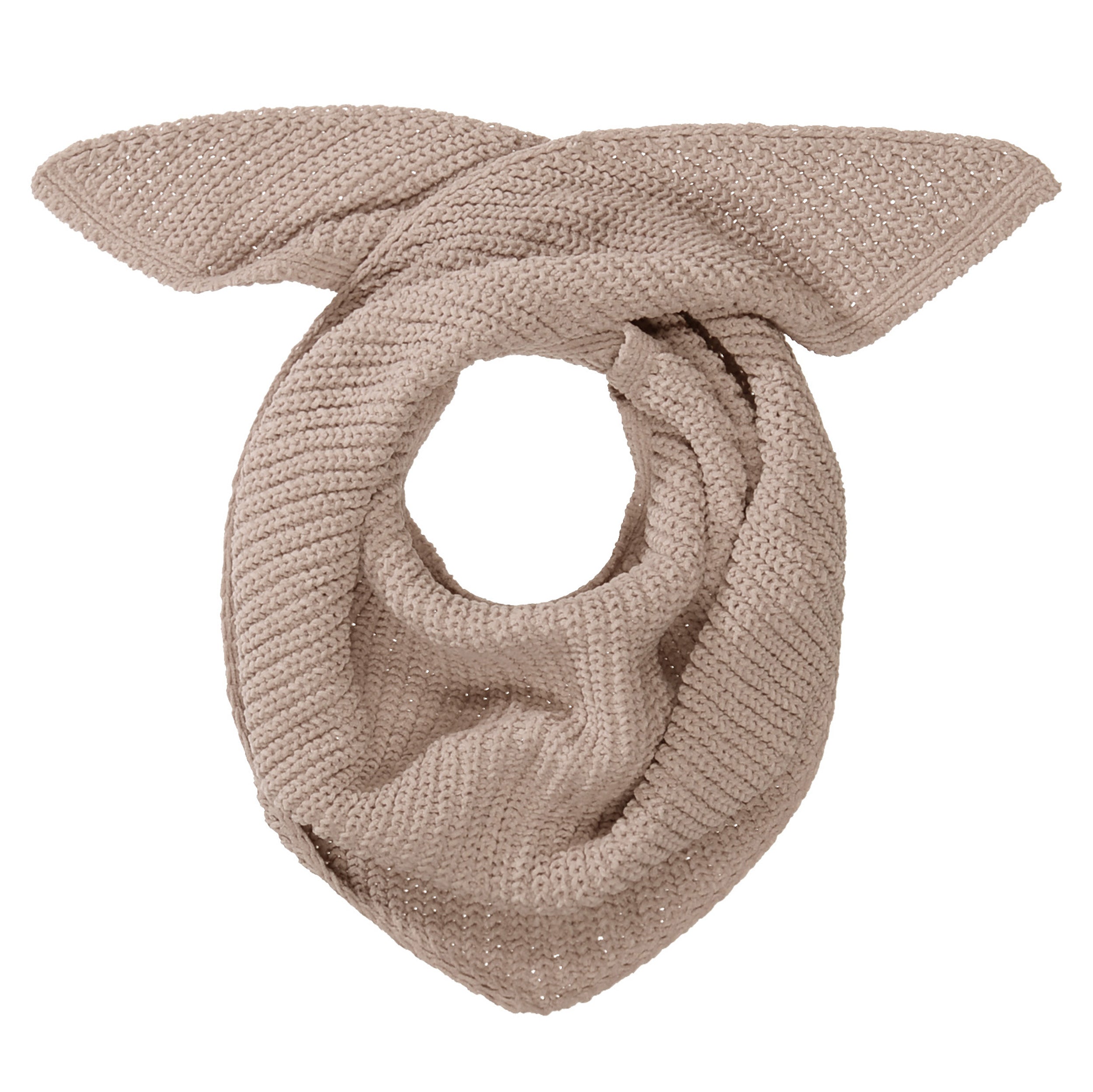 Dreiecksstrickschal - 223 WARM TAUPE - Beige