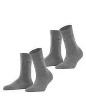 2er-Pack Socken - 3390 light greymel. - Grau